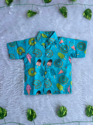 (SCC007) Playful Ice Cream and Donut Print Sibling Matching Outfit Set