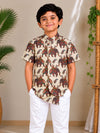 (BC023) Traditional Royal Elephant Print Boys' Shirt