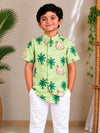(BC024) Serene Pastoral Print Boys' Shirt