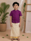 (BE003) Maragadham Traditional Boys' Festive Shirt and Dhoti Set
