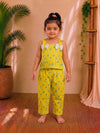 (CTP014) Bright Greenish Yellow Floral Printed Co-ord Set