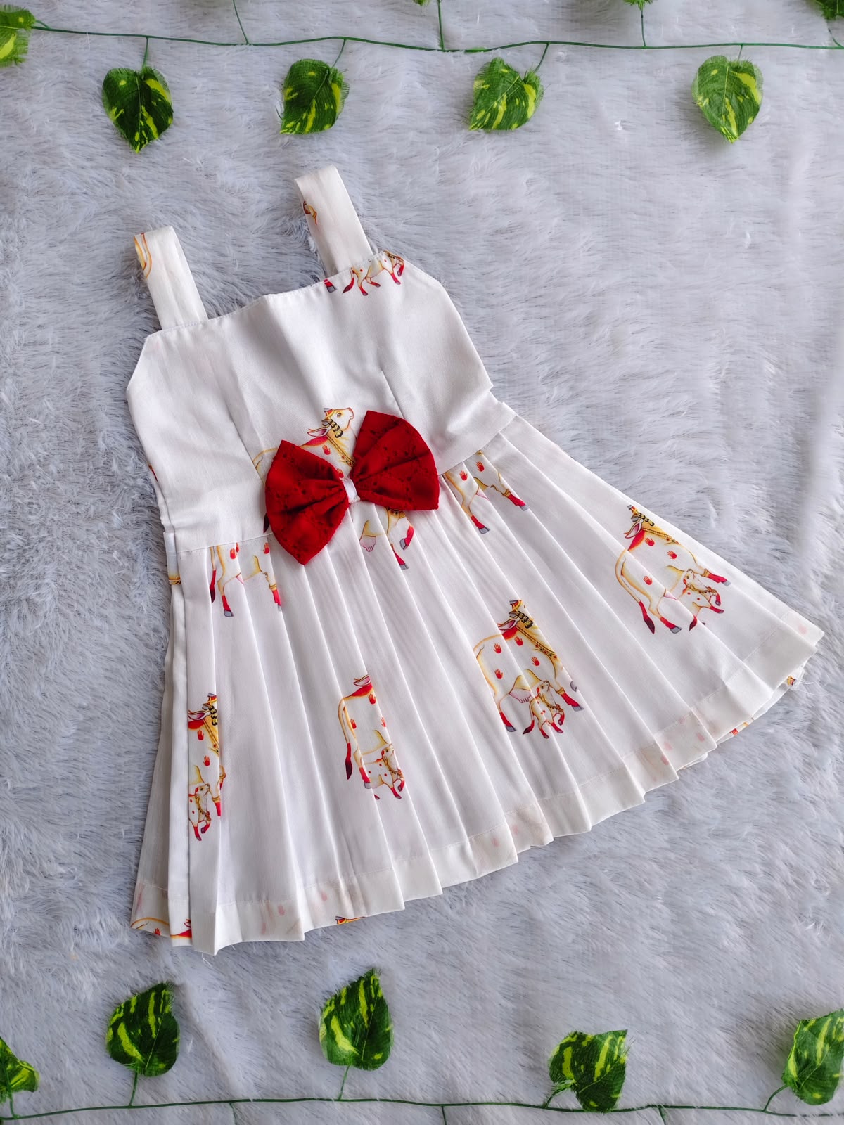 (ETF005) Girls Premium White Pichwai Frock