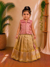 (ETTS006) Golden Tissue Weaves Girls Top & Skirt Set