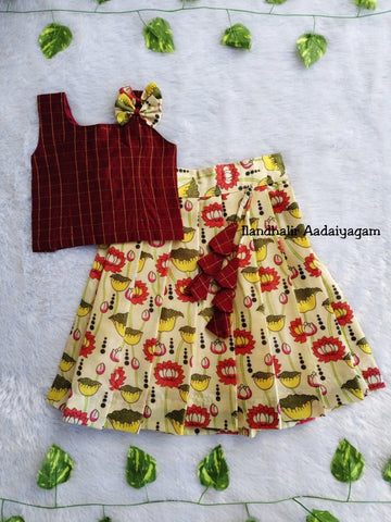 (ETTS001) Pichwai Ethnic Top & Skirt Set