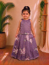 (ETTS004)Pastel shaded Floral Halter Top & Skirt Set