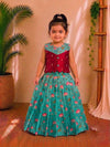 (ETTS034) Elegant Girls' Lotus Motif Ethnic Set