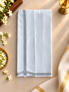 (D002) Classic Minimalist White Velcro Veshti with Subtle Grey Border