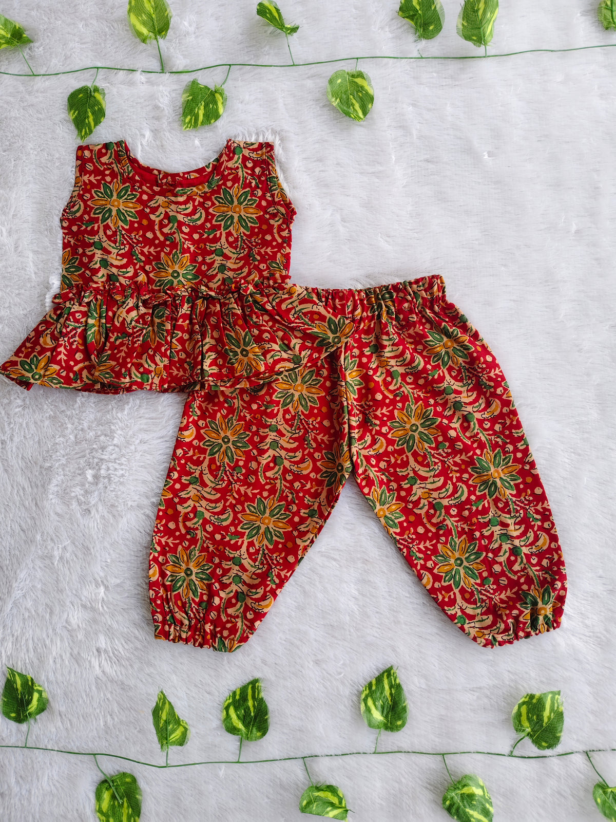 (CTP016) Kalamkari Print Floral Top and Pant