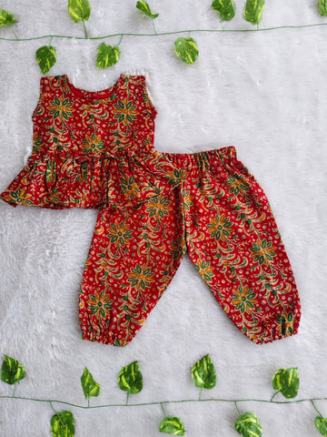 (CTP016) Kalamkari Print Floral Top and Pant