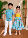 (SCC007) Playful Ice Cream and Donut Print Sibling Matching Outfit Set
