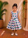 (CF007) Playful Koala Print Frock with Ruffled Straps and Bow Accent