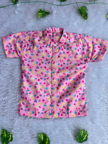(BC005) Playful Fruit Print Boy's Shirt
