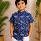 (BC006) Festive Elephant Print Asymmetrical Shirt