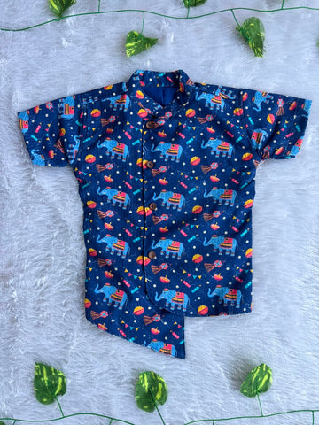 (SCC009)Playful Elephant and Festive Motif Sibling Matching Outfit Set