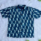 (BC008)Classic Indigo Botanical Boy's Shirt
