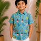 (BC010)Playful Donut Print Boys' Casual Shirt