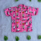 (BC011)Cute Panda Print Boys' Casual Shirt