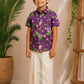 (BC012) Purple Cotton Pichwai Lotus Print Ethnic Set