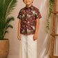 (BC013)  Maroon Cottton Pichwai Lotus Print Ethnic Set