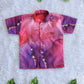 (BC016) Bold Watercolor Swirl Boy's Shirt in Deep Purple & Pink
