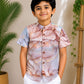 (BC017) Elegant Agate-Inspired Boy's Shirt in Muted Earth Tones