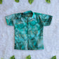 (SCC006) Elegant Emerald Green Marble-Print Frock and Matching Shirt Outfit for Kids