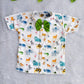 (BC020) Playful Safari Animal Print Boy's Shirt with Green Bow Tie