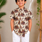 (BC023) Traditional Royal Elephant Print Boys' Shirt