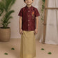 (BE005) Sevvarnam Boys Ethnic Wear Set with Gold Zari Accents