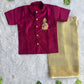 (SCE005) Traditional Magenta and Gold Festive Sibling Matching Outfit Set