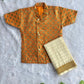 (BE009) Kanalvannam Boys Geometric Festive Shirt and Veshti Set