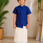 (BE010) Classic Royal Blue Festive Kurta and Veshti Set for Boys