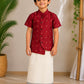 (BE011)Traditional Royal Maroon Festivity Outfit with Asymmetric Button Kurta