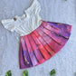 (SCC004) Vibrant Marble-Print Frock and Matching Shirt Outfit for Kids