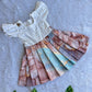 (SCC005) Vibrant Multitonal Marble-Print Frock and Matching Shirt Outfit for Kids