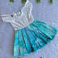 (SCC003) Matching Cool Blue Abstract Print