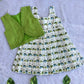 (CFC002) Playful Elephant Print Girls' Pleated Dress with Green Jacket