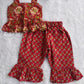 (CTP009) Floral Red Print Co-ord Top and Pant Set