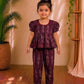 (CTP010) Ikkat Dark Purple Co-ord Top and Pant
