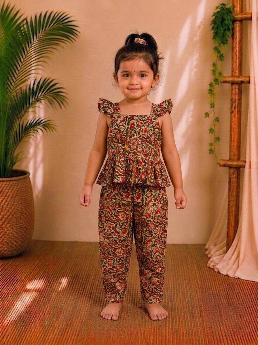 (CTP013) Kalamkari Floral Printed Co-Ord Set
