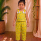 (CTP014) Bright Greenish Yellow Floral Printed  Co-ord Set