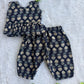 (CTP015) Navy Blue Printed Peplum Top & Pant Co-ord Set