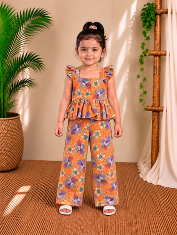 (CTP017) Girls Hakoba Coord Top and Pant Set