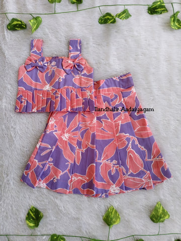 (CTS001) Lavender And Orage Skirt And Top