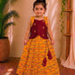 (CTS004) Orange with Reddish Brown Skirt And Top