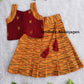 (CTS004) Orange with Reddish Brown Skirt And Top