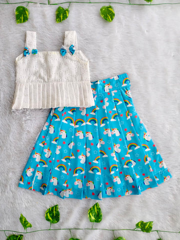(SCC015) Magical Unicorn & Rainbow Print Matching Sibling Outfits
