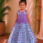 (CTS019) Playful Purple Peplum and Rainbow Skirt Set