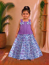 (CTS019) Playful Purple Peplum and Rainbow Skirt Set