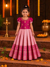 (EFC002)Graceful Festive Silk Frock & Blouse Set